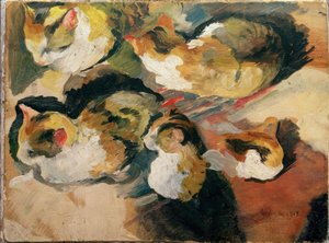 猫の研究 作： August Macke